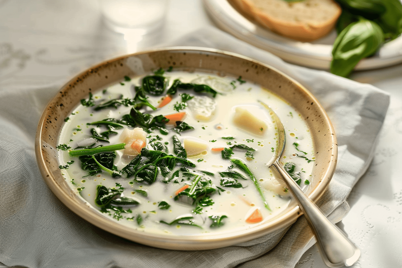 soupe lait épinards