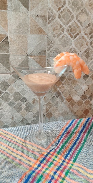 présentation cocktail crevettes