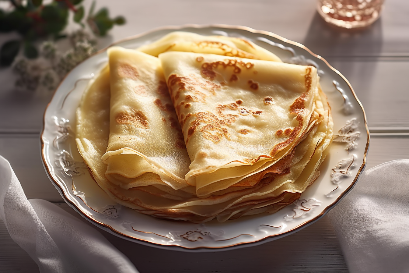 crepes sucrées pliées en 4