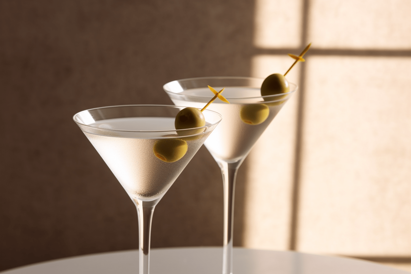 cocktail dry martini avec olives