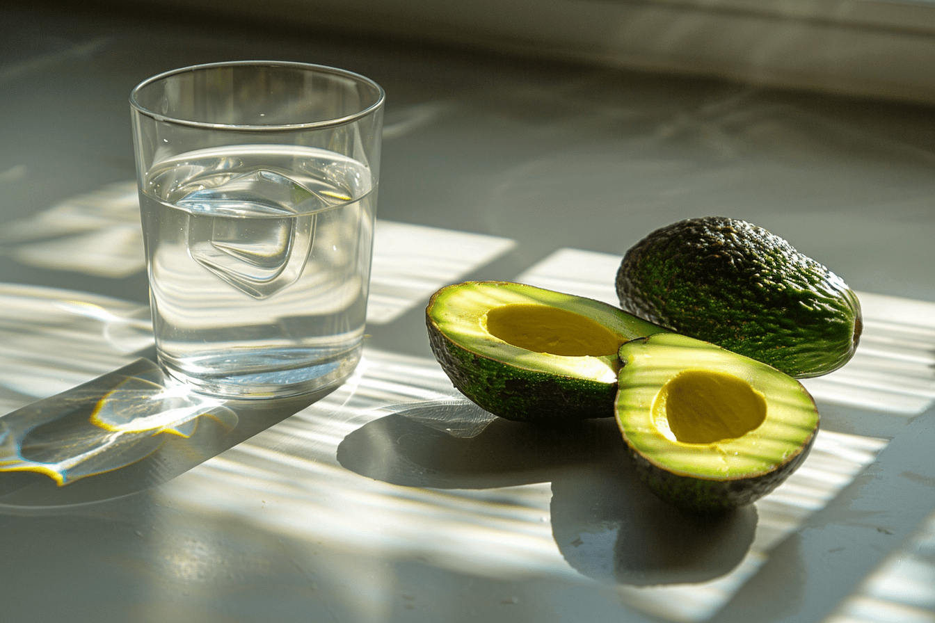 avocats près dun verre d'eau