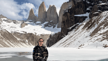 moi à torres del paine au chili
